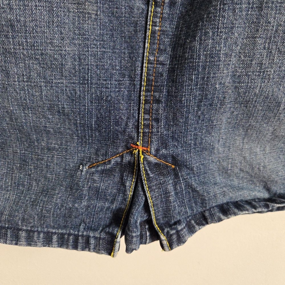 Mossimo Dark Blue Jean Denim Y2K Mini Skirt - Size 11 - Picture 10 of 13